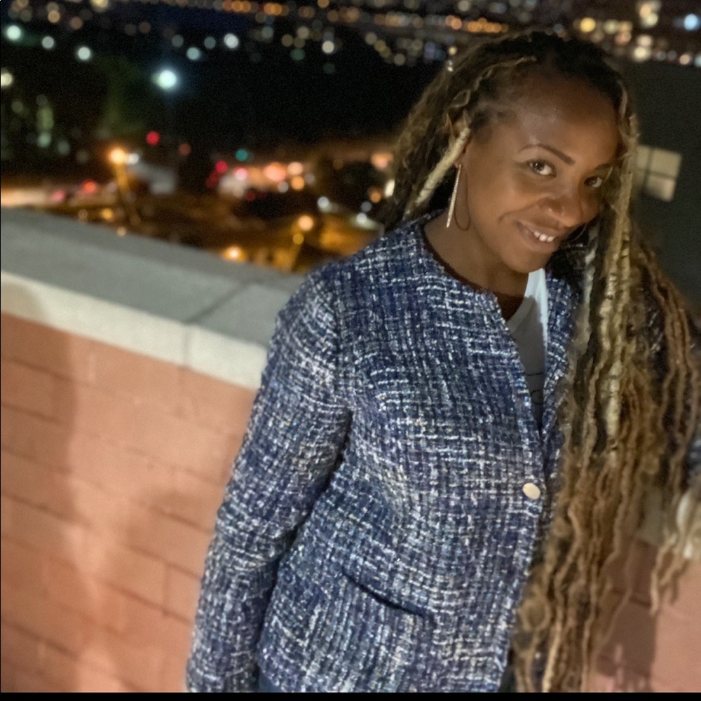 Joan Rivers Tweed Blazer - Blue /Multi Color